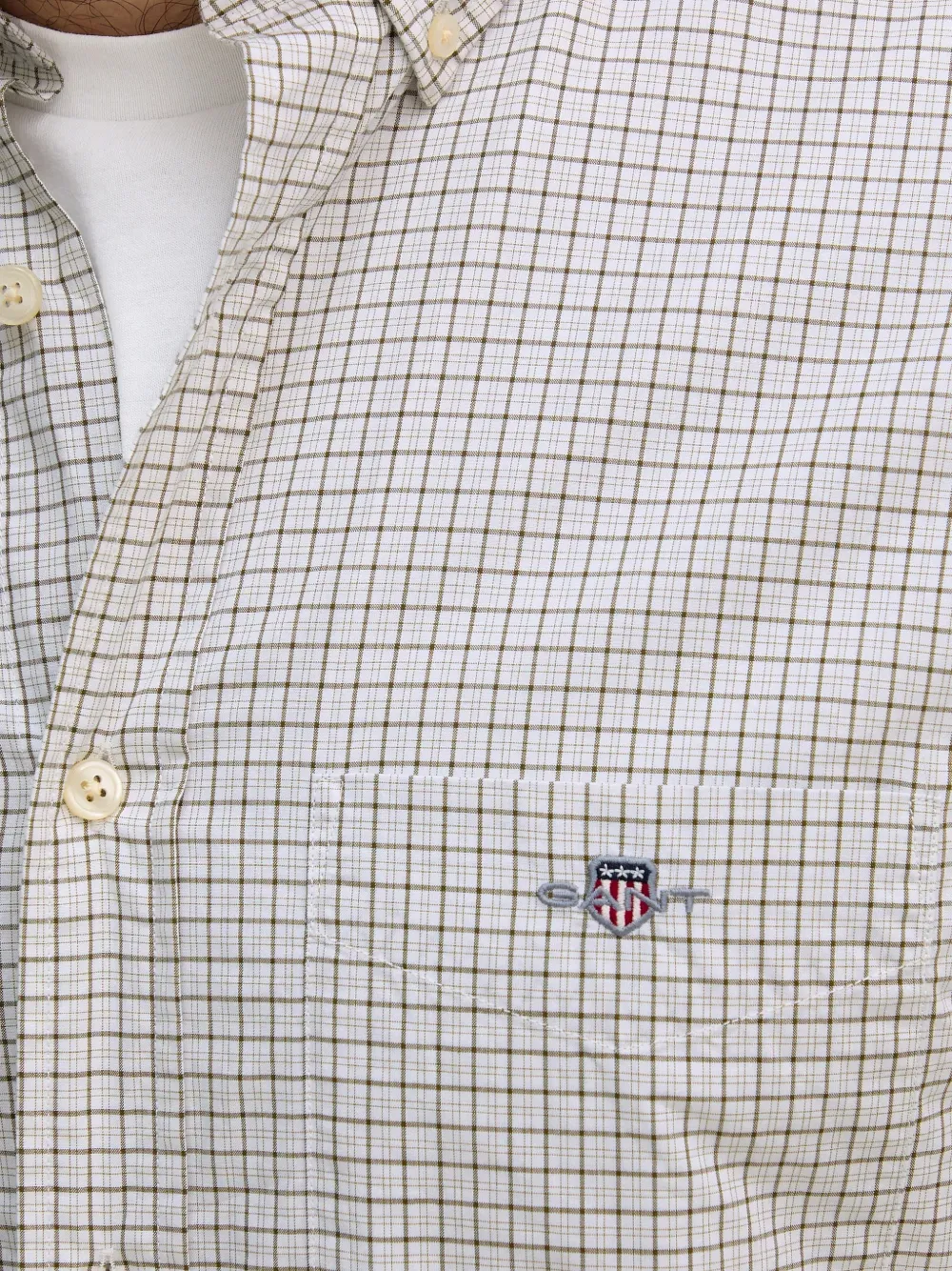 Gant Checked Oxford Shirt In Neutral