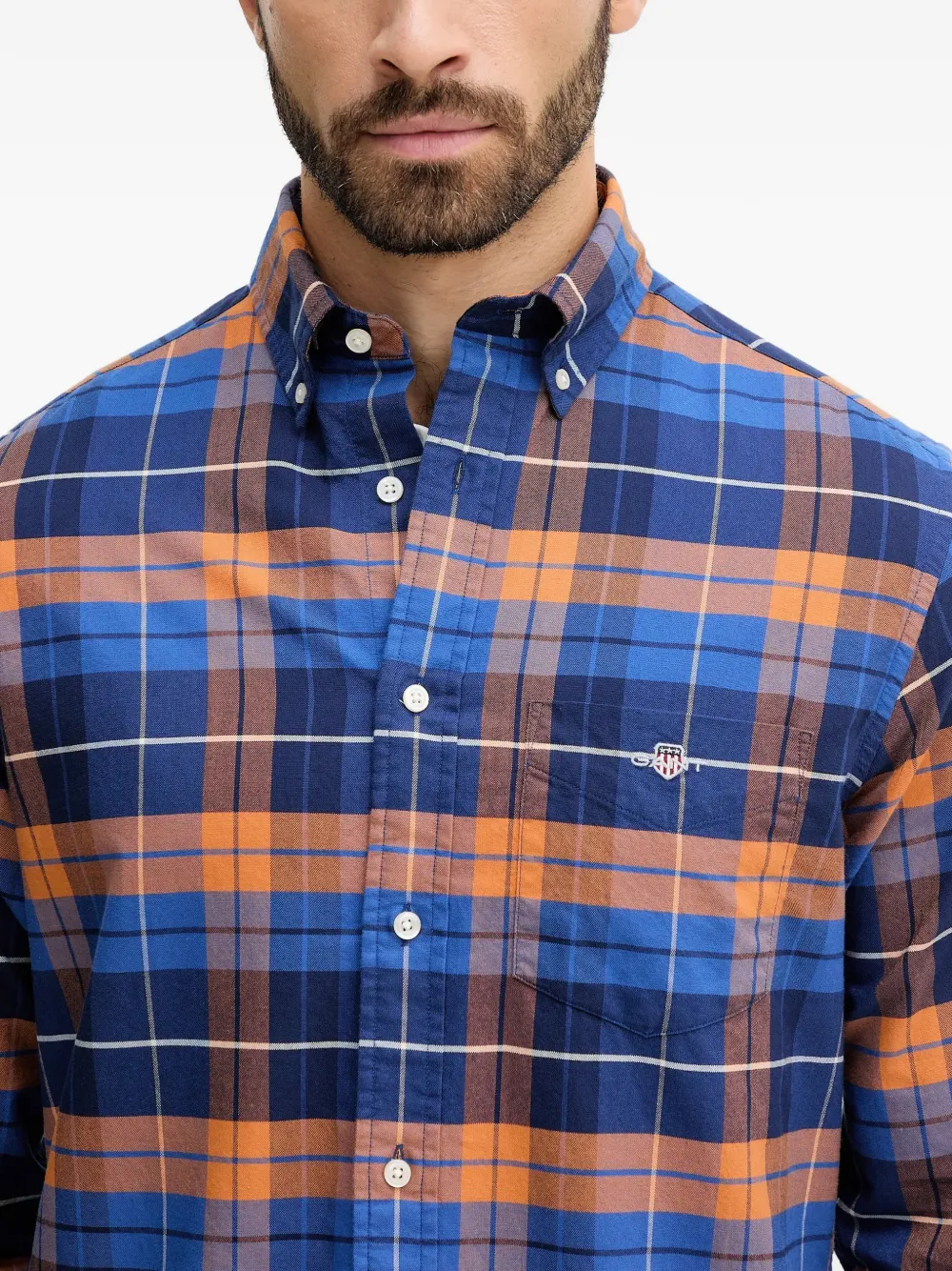 Gant Checked Oxford Shirt In Blue