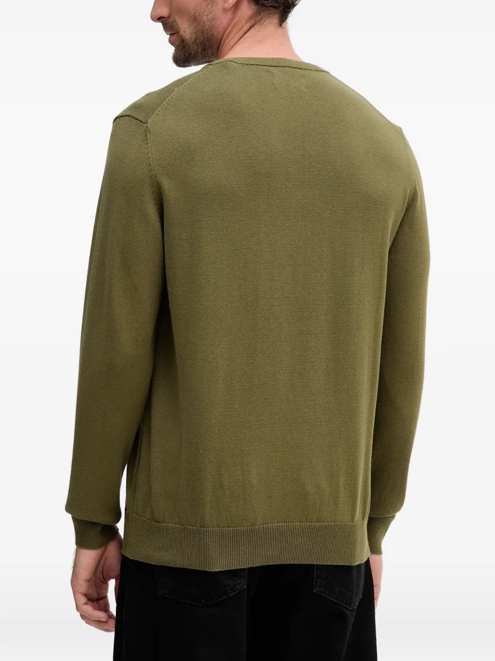 Gant Trui met geborduurd logo en V-hals Groen