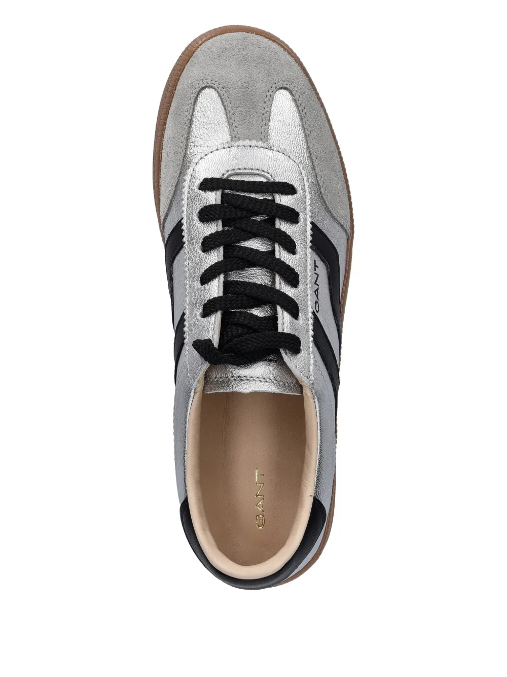 Gant Cuzima metallic leather sneakers Zilver