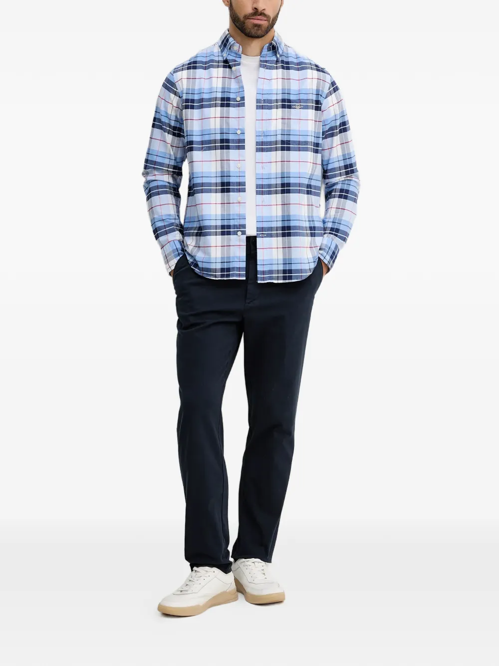 Gant plaid Oxford shirt - Blauw