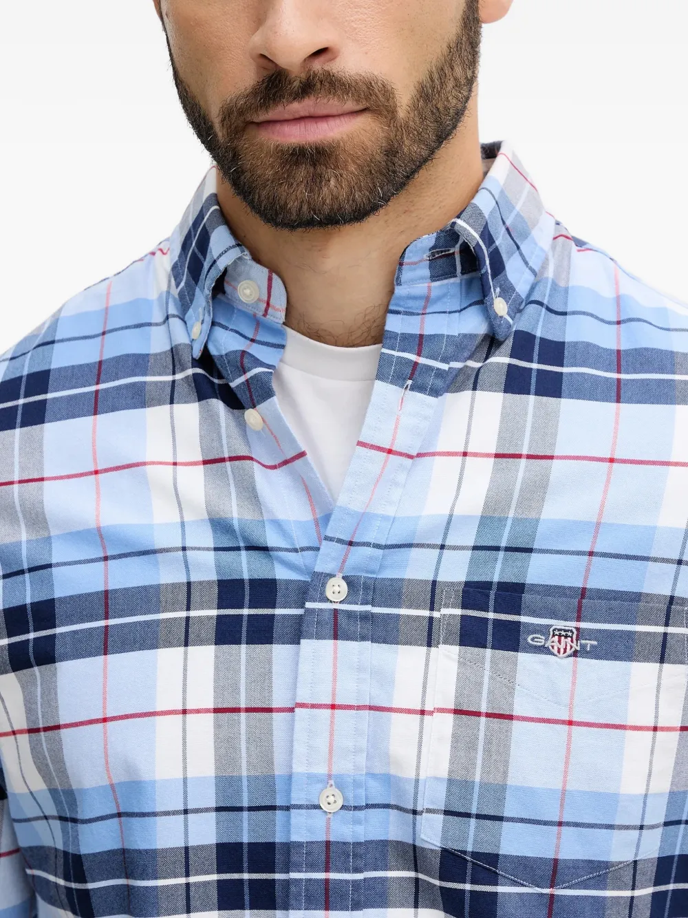 Gant Plaid Oxford Shirt In Blue
