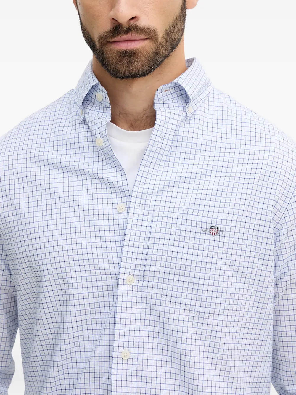 checked patch-pocket shirt