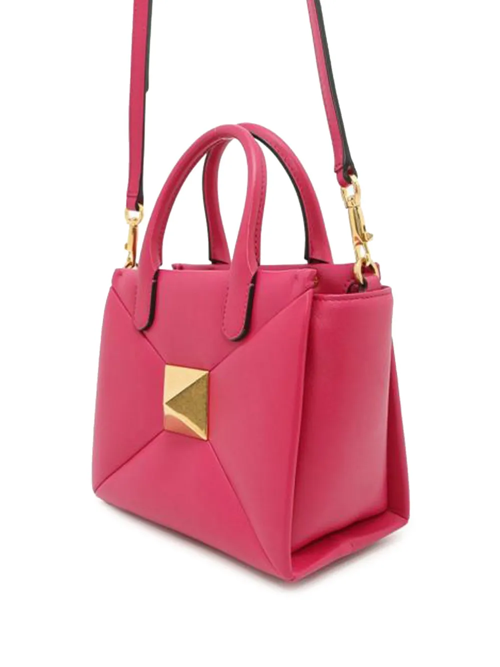 Pre-owned Valentino Garavani 2018-2025 Small Nappa One Stud Top Handle Bag Satchel In Pink