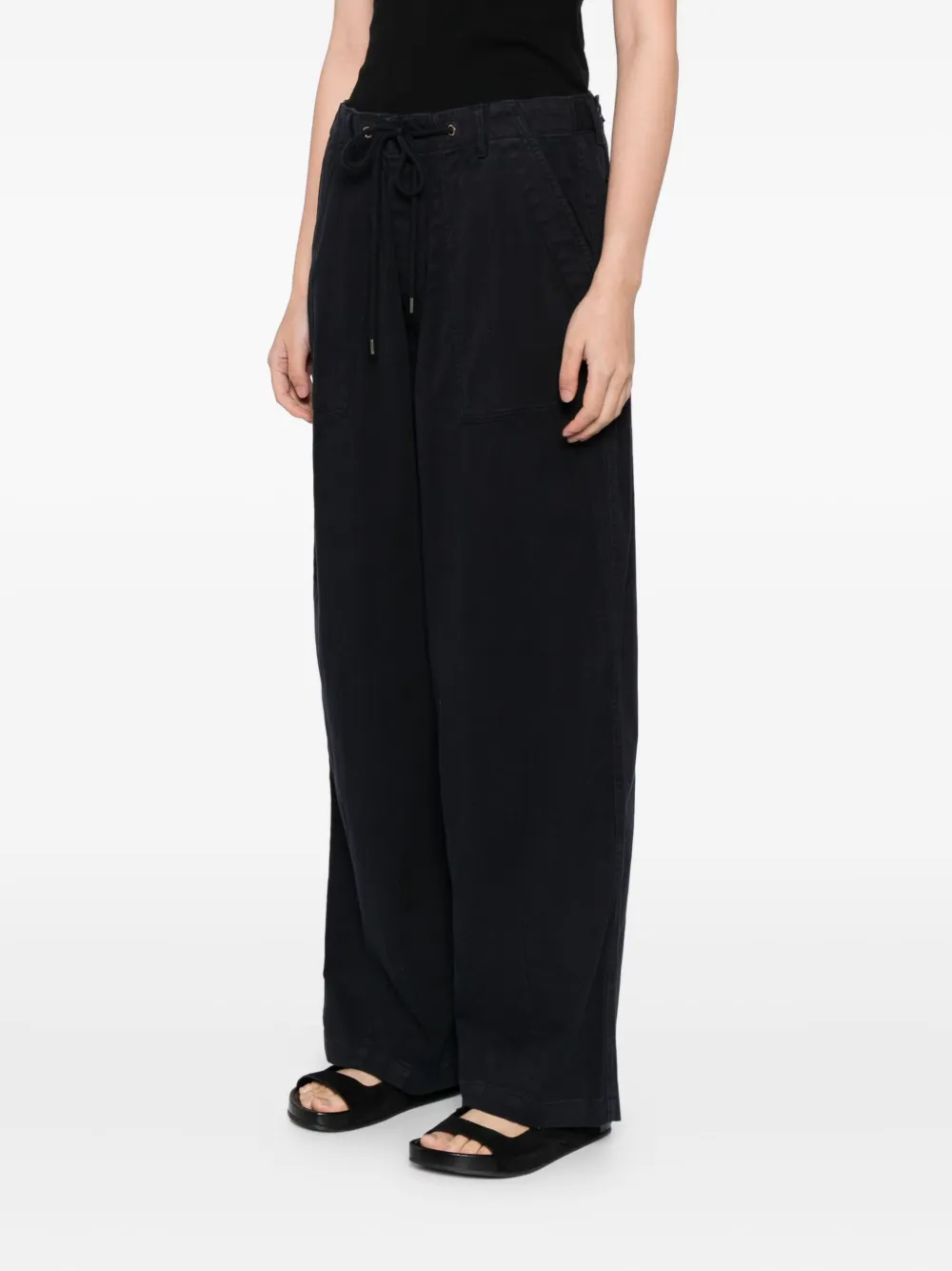 James Perse Drawstring-waist Trousers In Blue