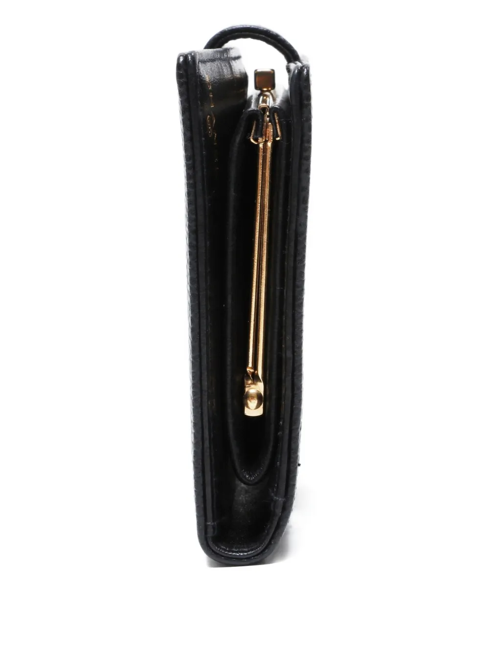 Pre-owned Chanel 2000-2002 Cc Mark Leather Wallet In Black