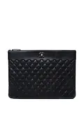 CHANEL Pre-Owned 2016-2017 quilted leather clutch bag - Black