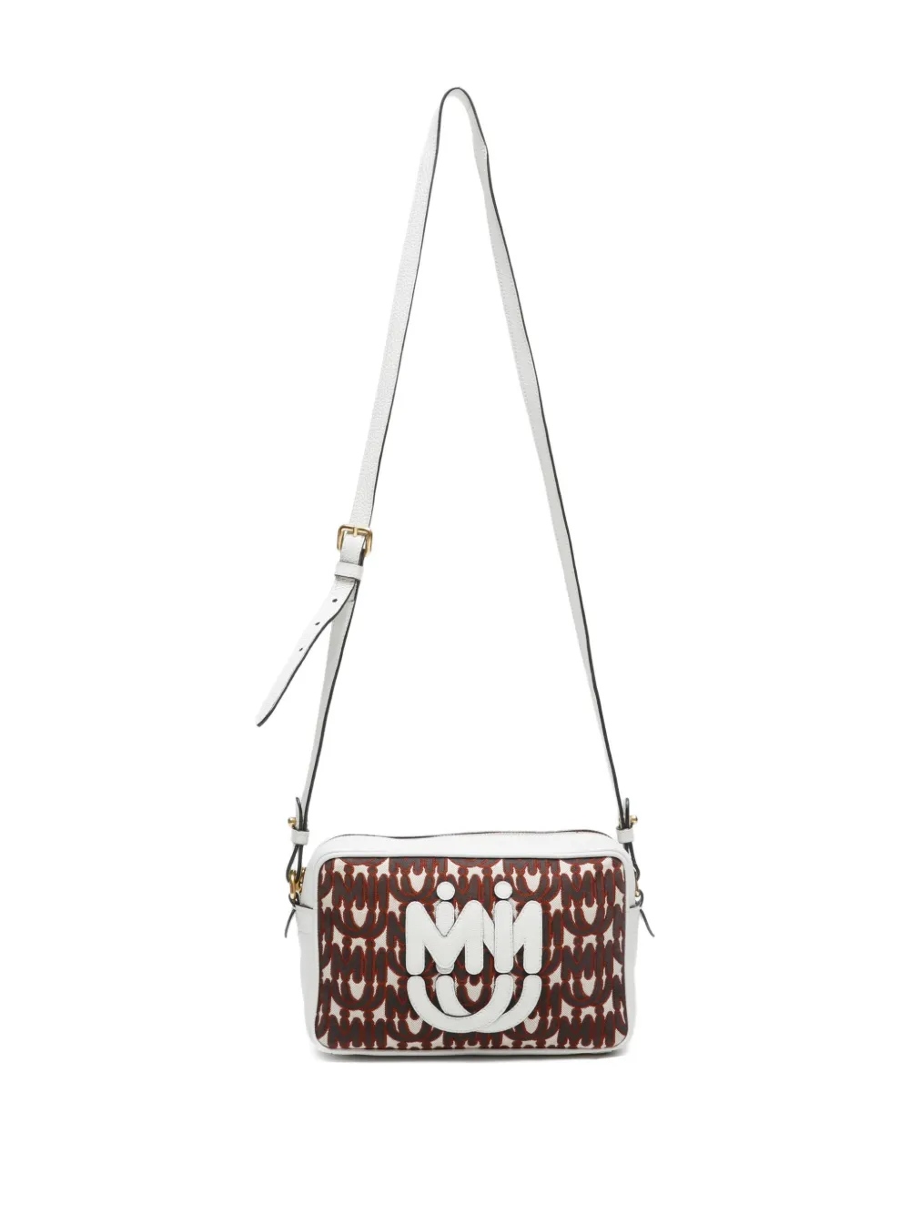 Pre-owned Miu Miu 2000-2015s Monogram-pattern Shoulder Bag In White