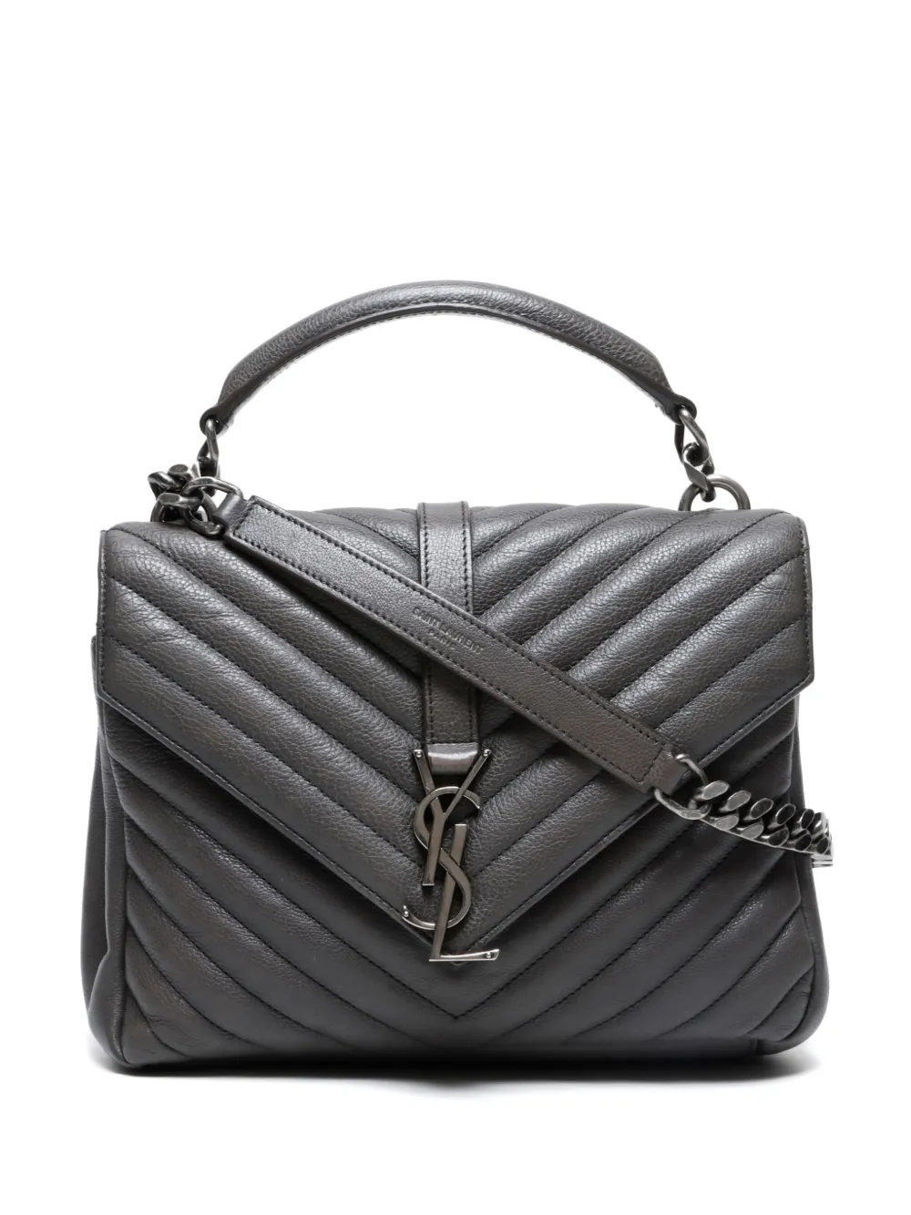 Saint Laurent Pre-Owned 2015 Lou quilted leather shoulder bag | Grey | Image 1