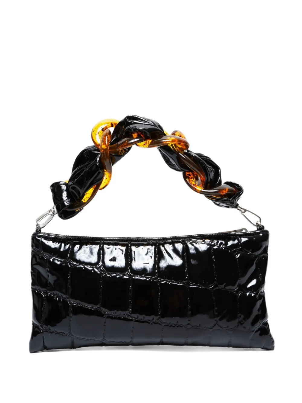 Pre-owned Miu Miu 2015-2020 Crocodile-embossed Shoulder Bag In Black