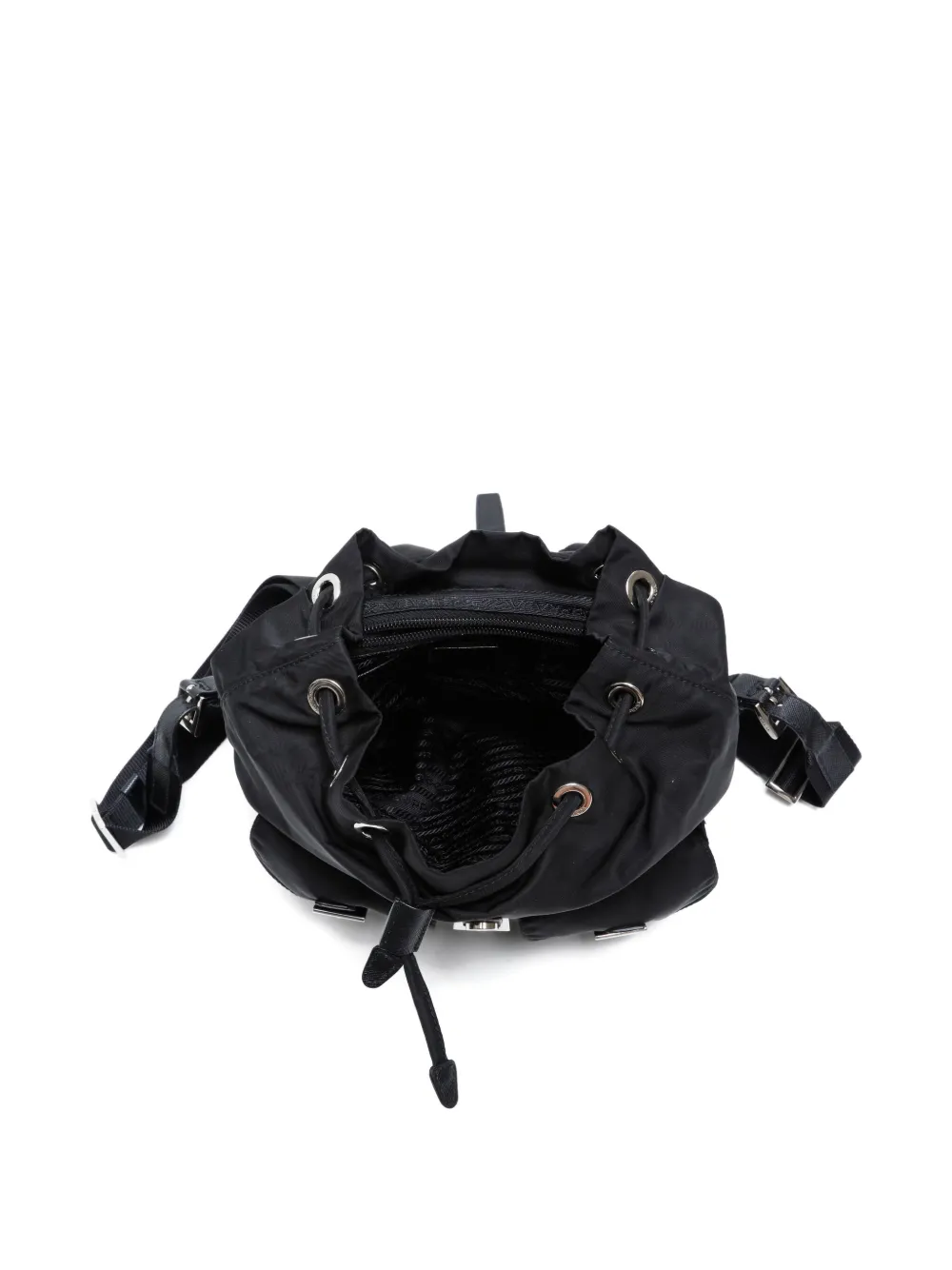Pre-owned Prada 2010-2024s Buckled Backpack In Black