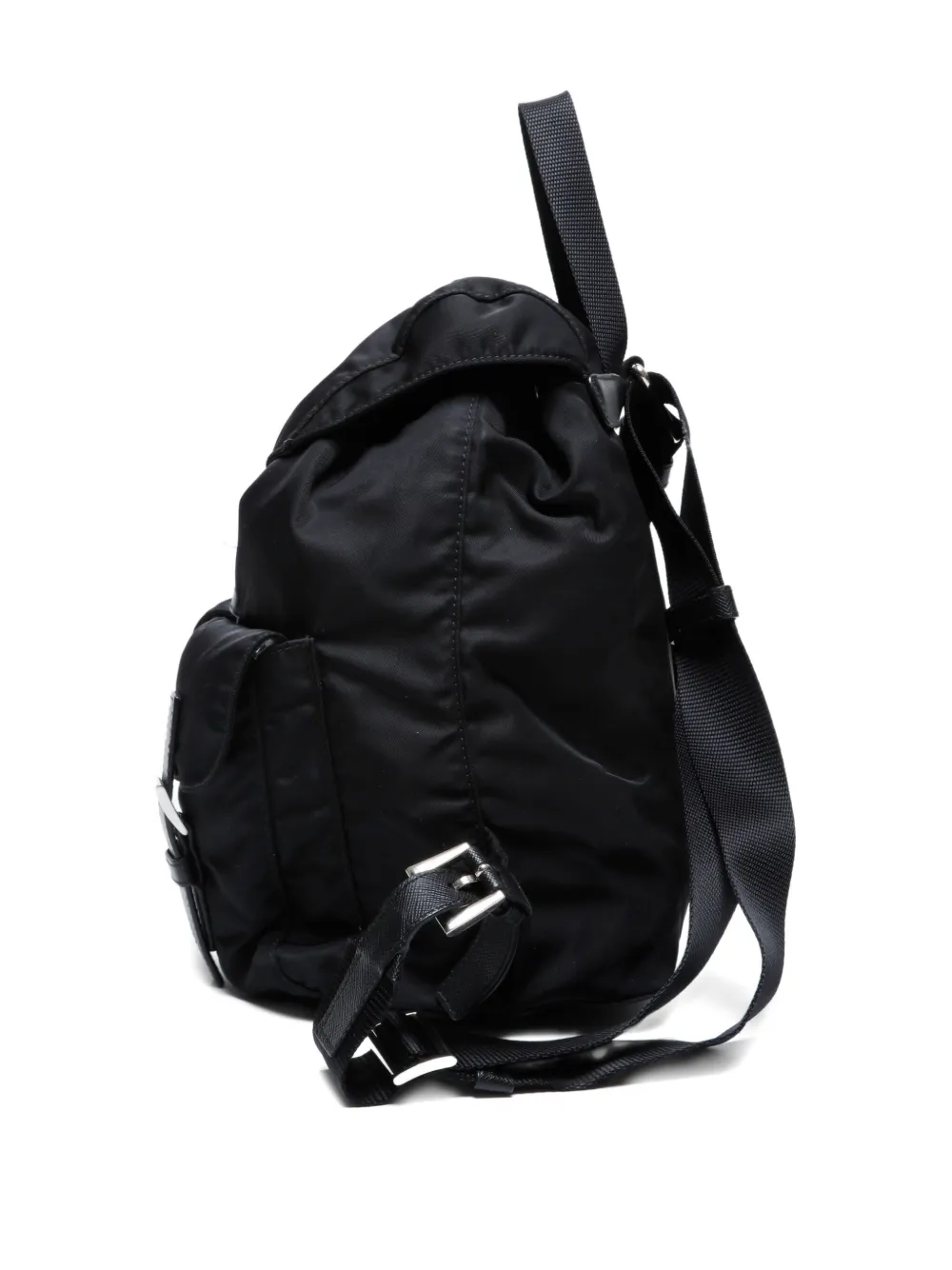 Pre-owned Prada 2010-2024s Buckled Backpack In Black