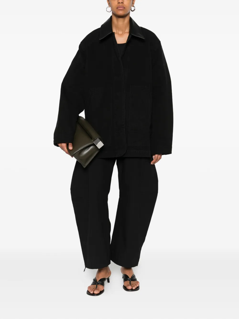 Studio Nicholson Clovis broek met cargo zak - Zwart