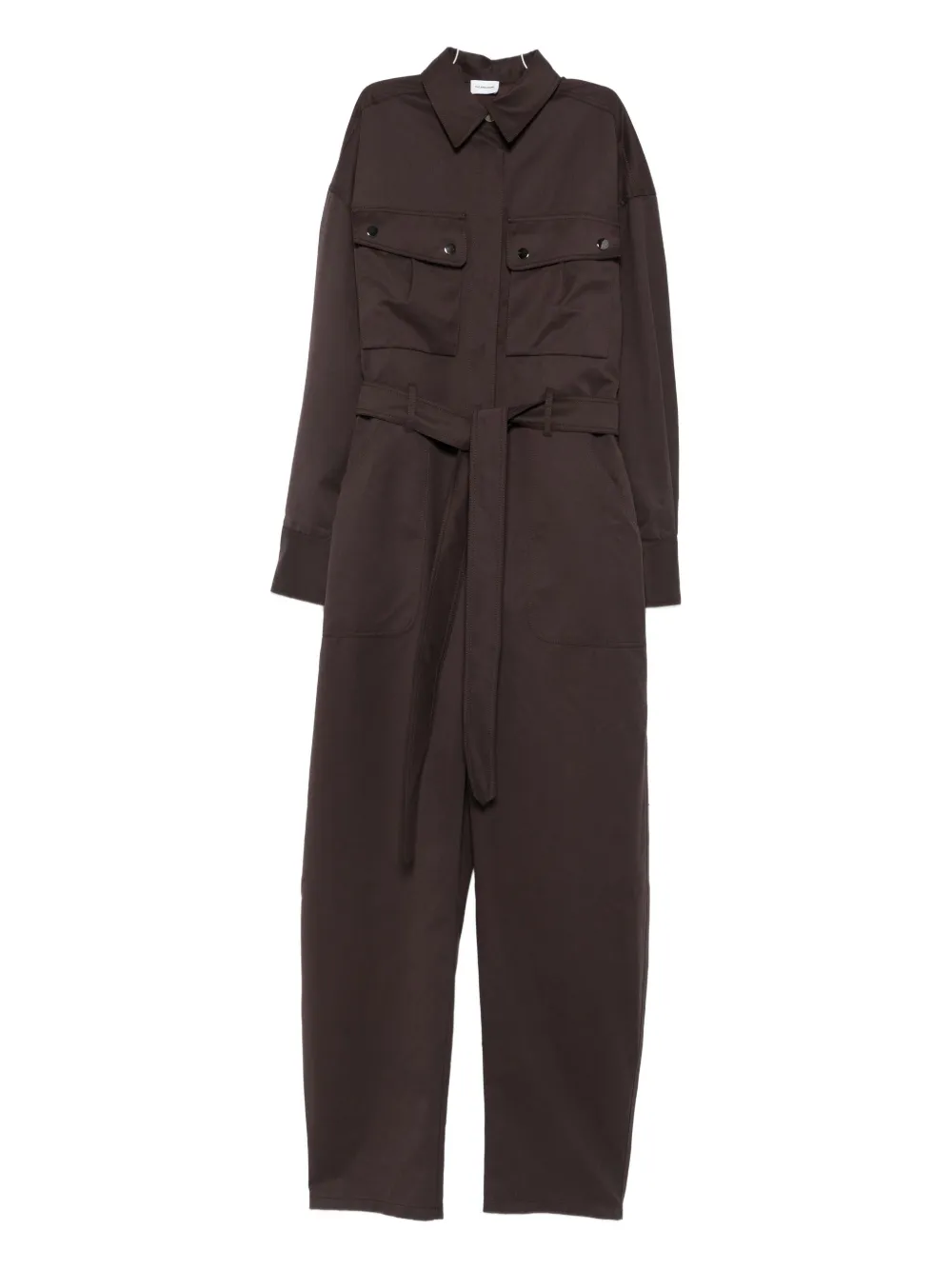 The Andamane Vania Cargo Belted Jumpsuit In Gray