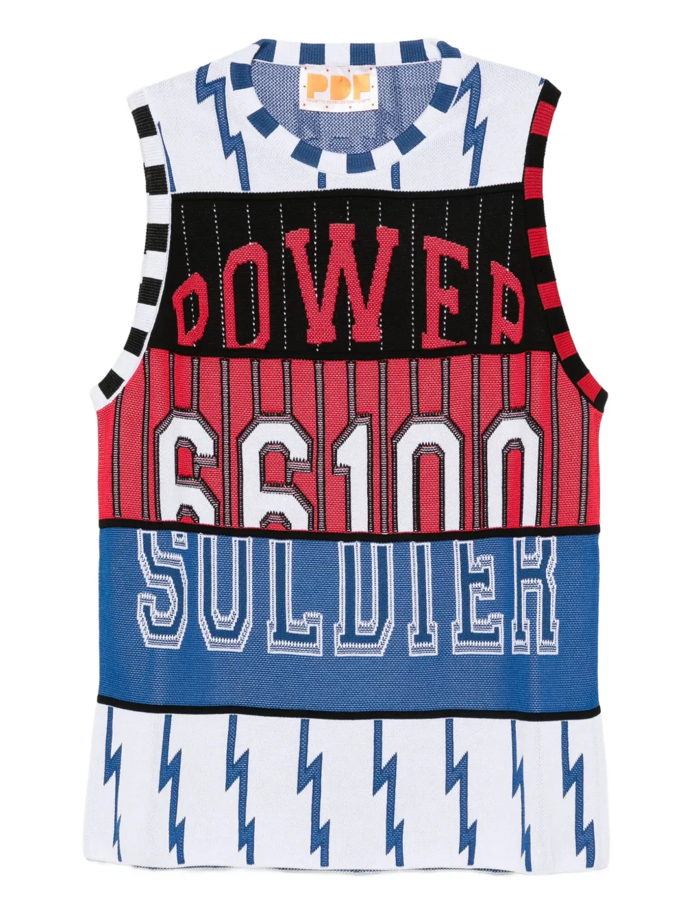 PDF lightning-bolt panelled vest | White | Image 1