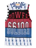 PDF lightning-bolt panelled vest - White