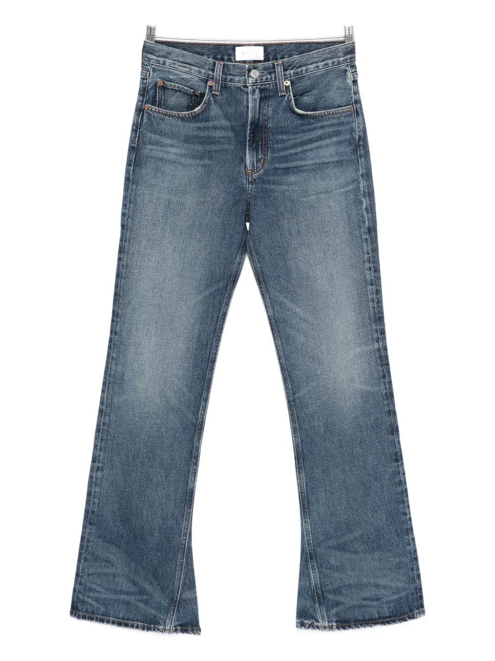 Agolde Flared Regenerative-cotton Jeans In Blue