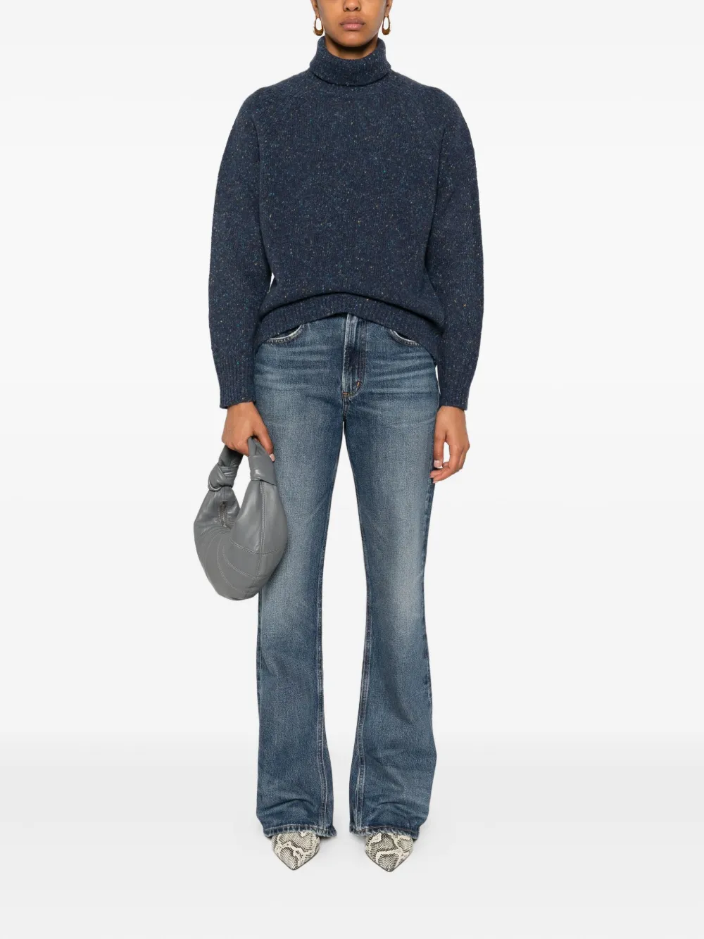 Agolde Flared Regenerative-cotton Jeans In Blue
