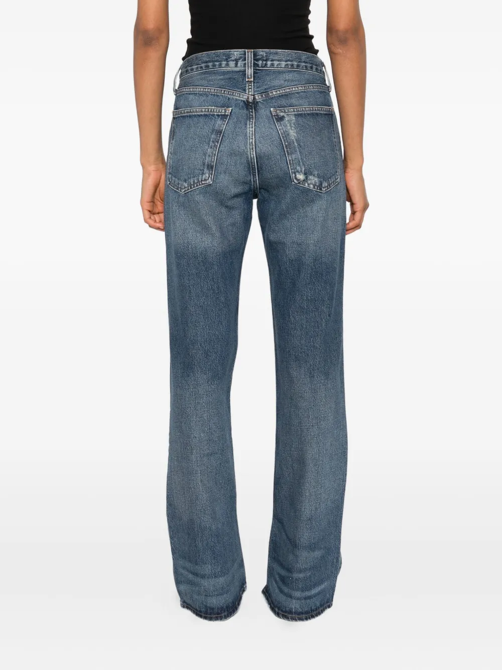 Agolde Flared Regenerative-cotton Jeans In Blue