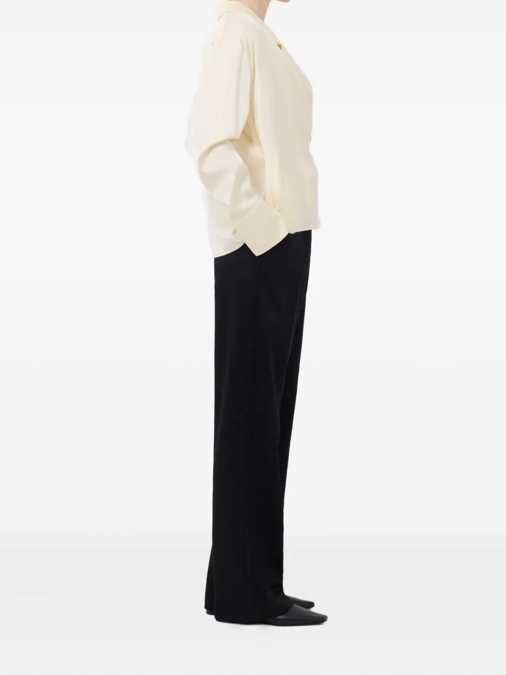Loulou De Saison Wrap Blouse In Neutral