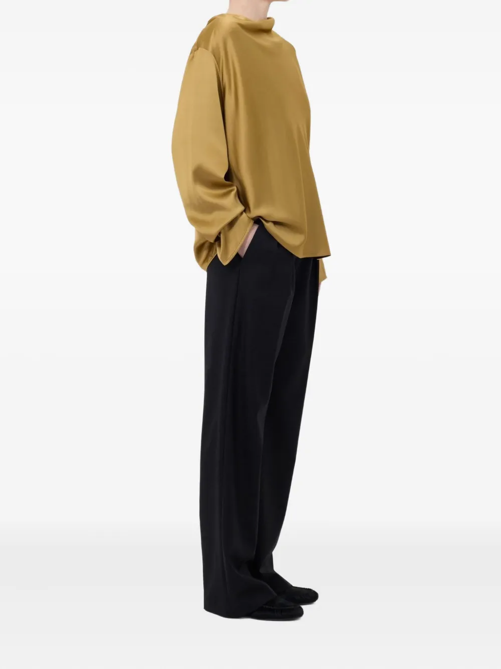 LouLou de Saison draped blouse Geel