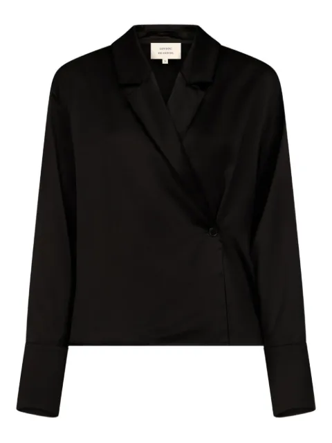 LouLou de Saison satin wrap blouse