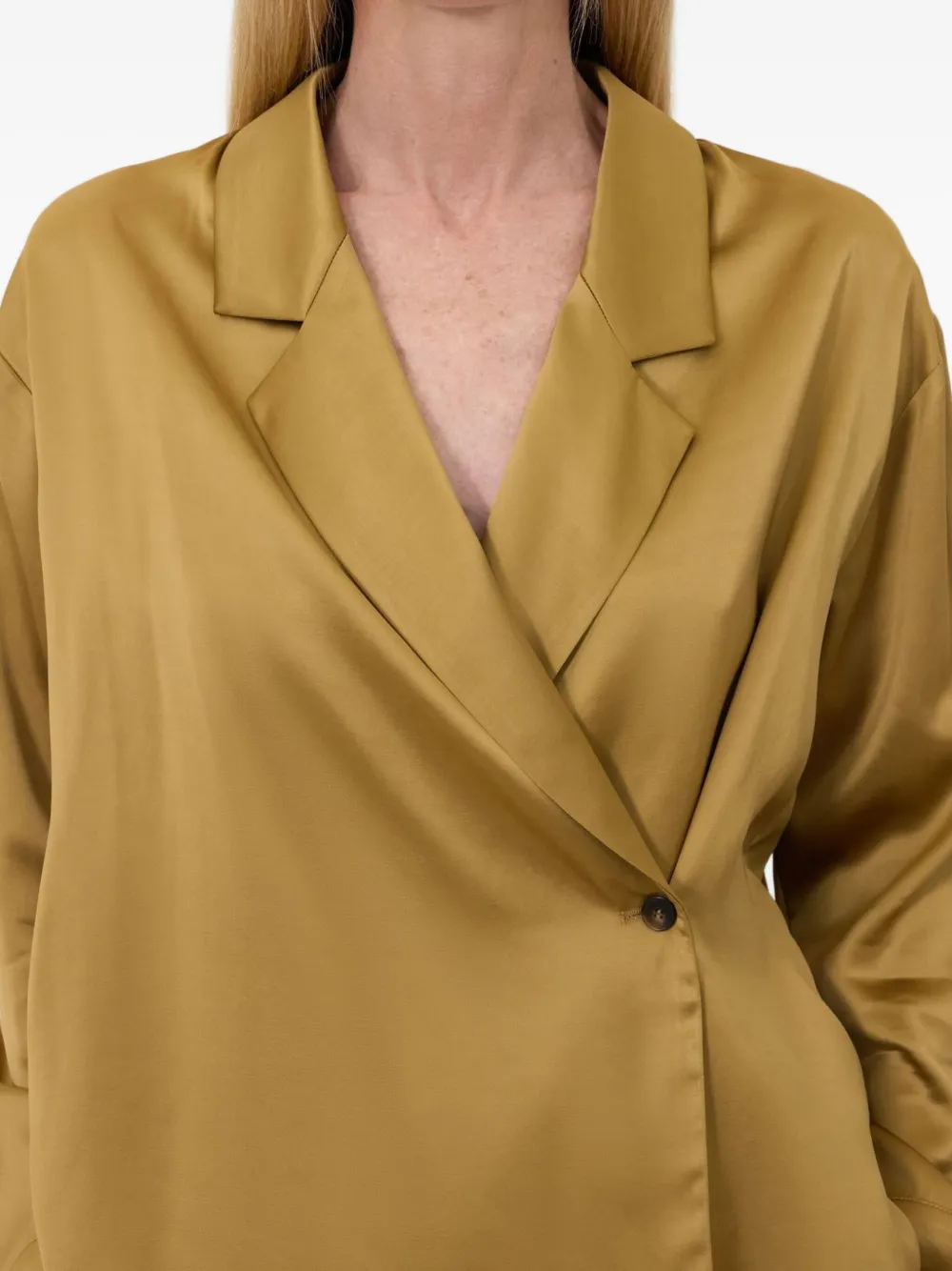 Loulou De Saison Ochre Satin Persia Blouse In Multi