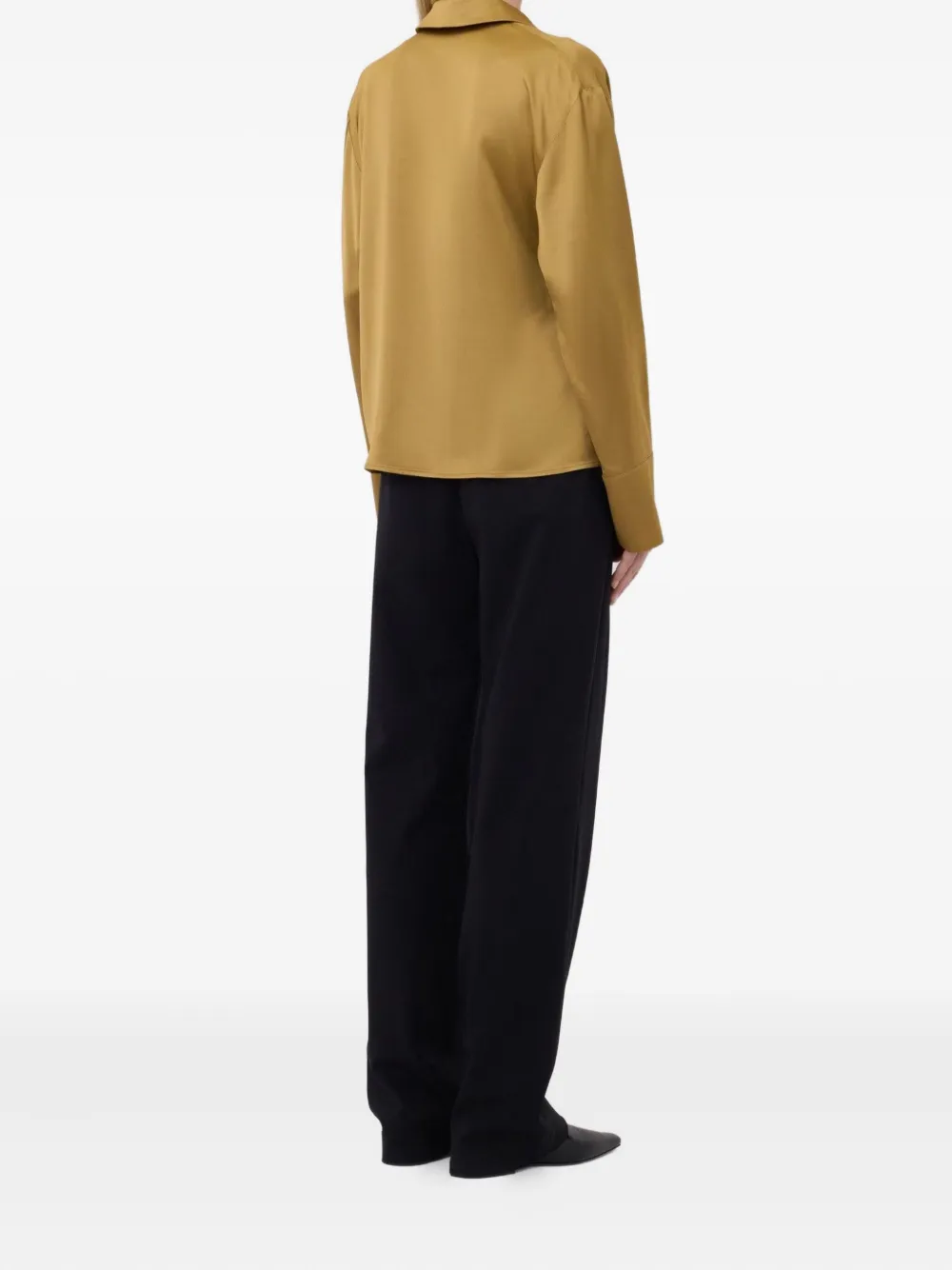 Loulou De Saison Ochre Satin Persia Blouse In Multi