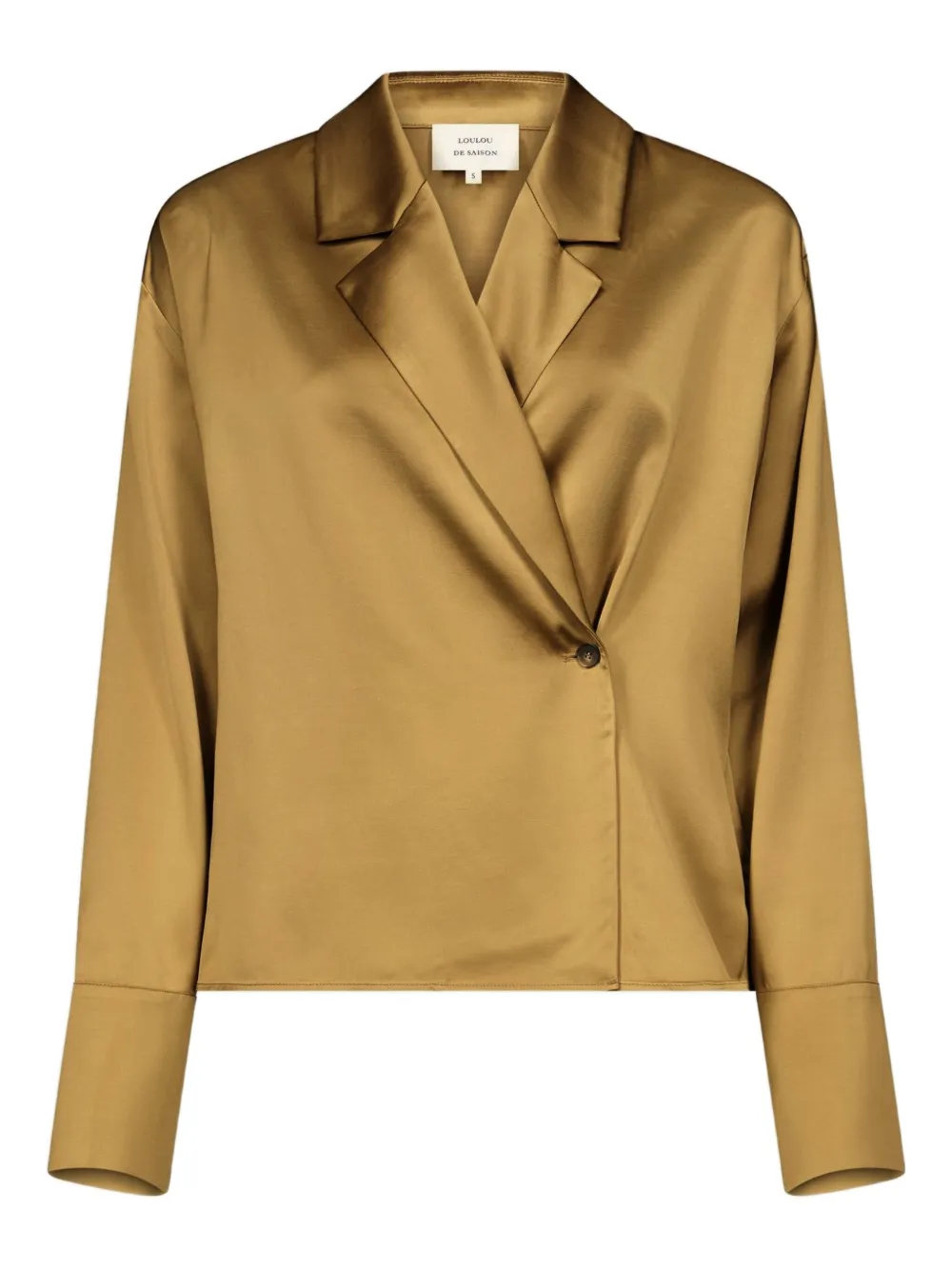 Loulou De Saison Ochre Satin Persia Blouse In Multi
