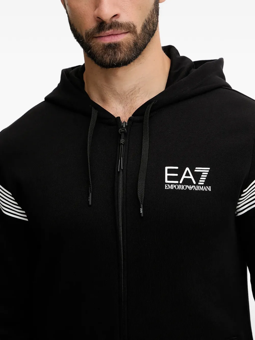 Ea7 Striped-detail Tracksuit In Black
