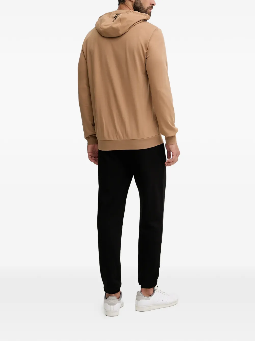 Ea7 Logo-detail Hooded Tracksuit In Neutral