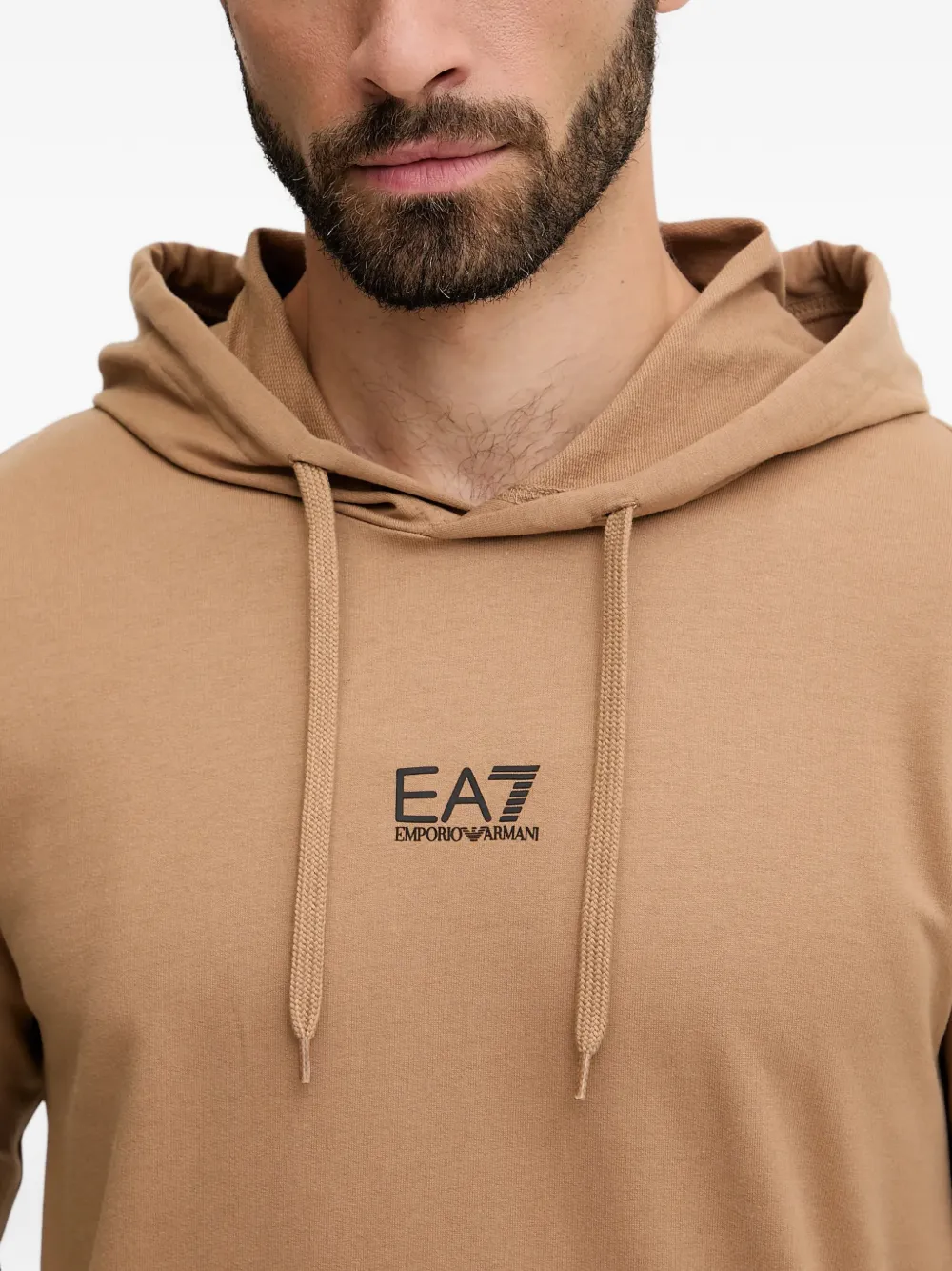 Ea7 Logo-detail Hooded Tracksuit In Neutral