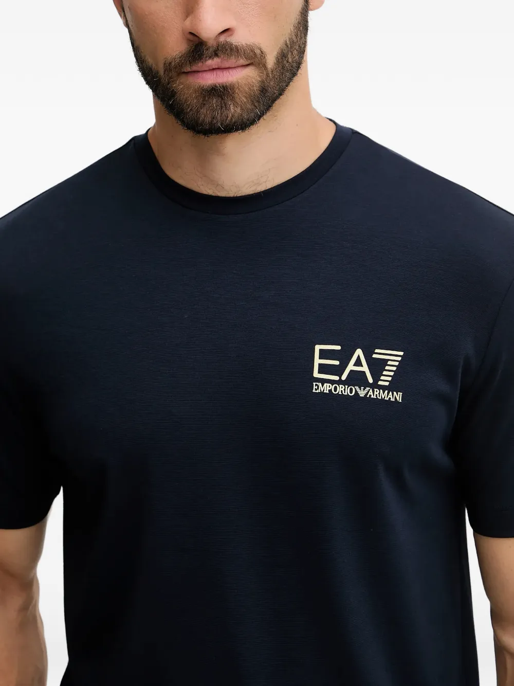 Ea7 Logo-detail Short-sleeve T-shirt In Blue
