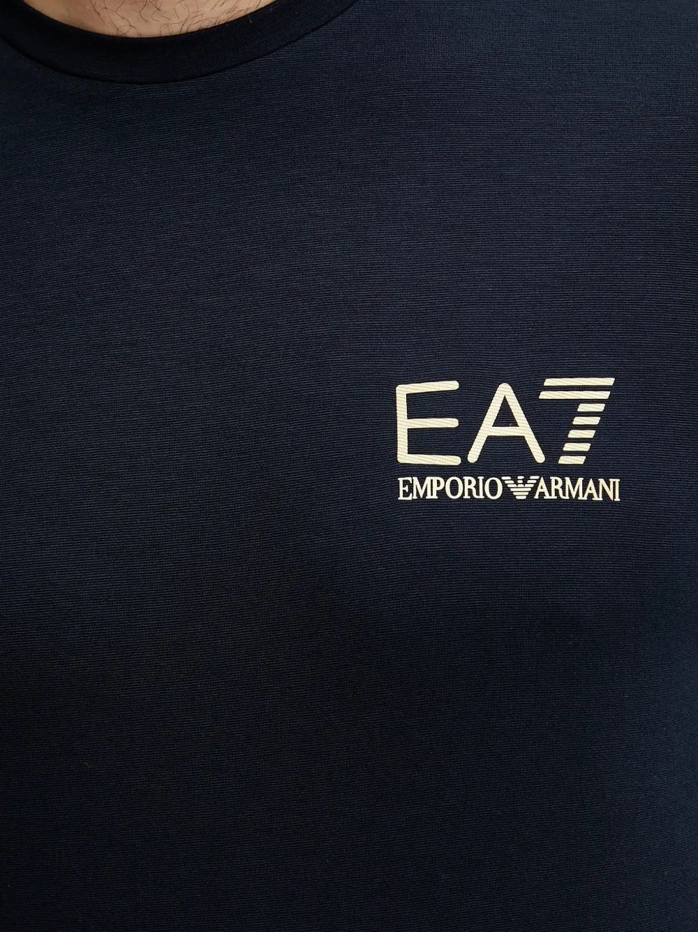 Ea7 Logo-detail Short-sleeve T-shirt In Blue
