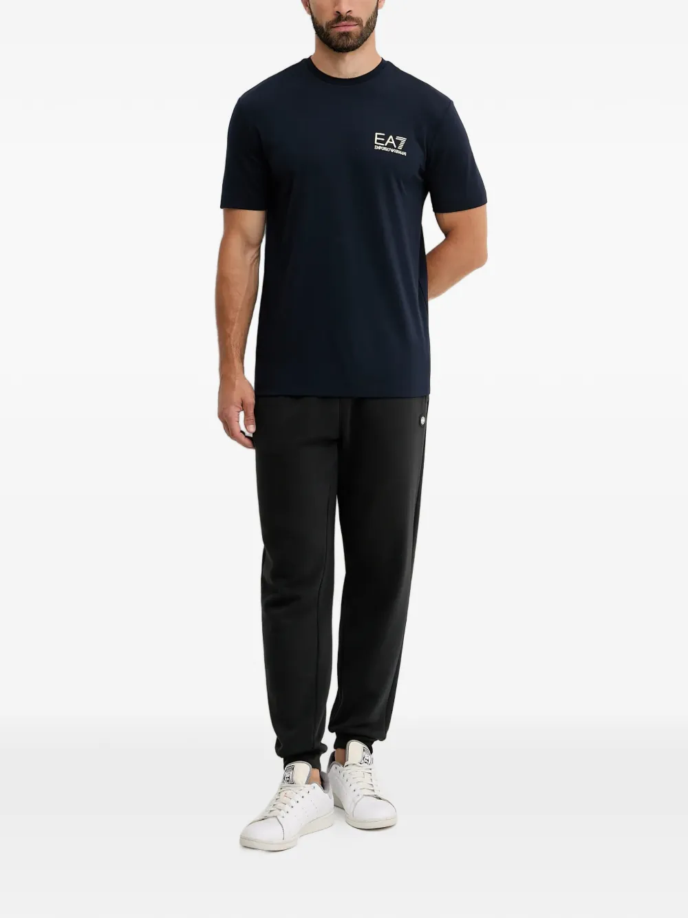 Ea7 Emporio Armani logo-detail short-sleeve T-shirt - Blauw