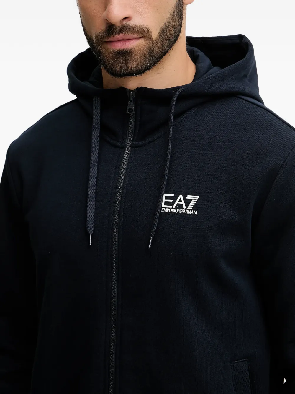 Ea7 Emporio Armani Hoodie met logoprint Blauw