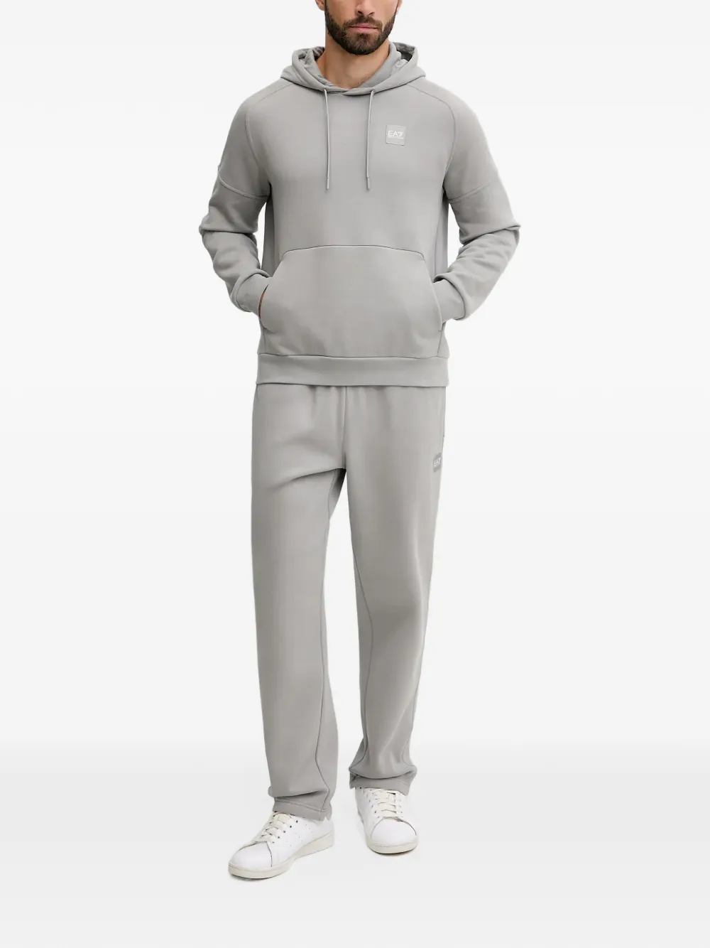Ea7 Emporio Armani logo-print drawstring tracksuit Grijs