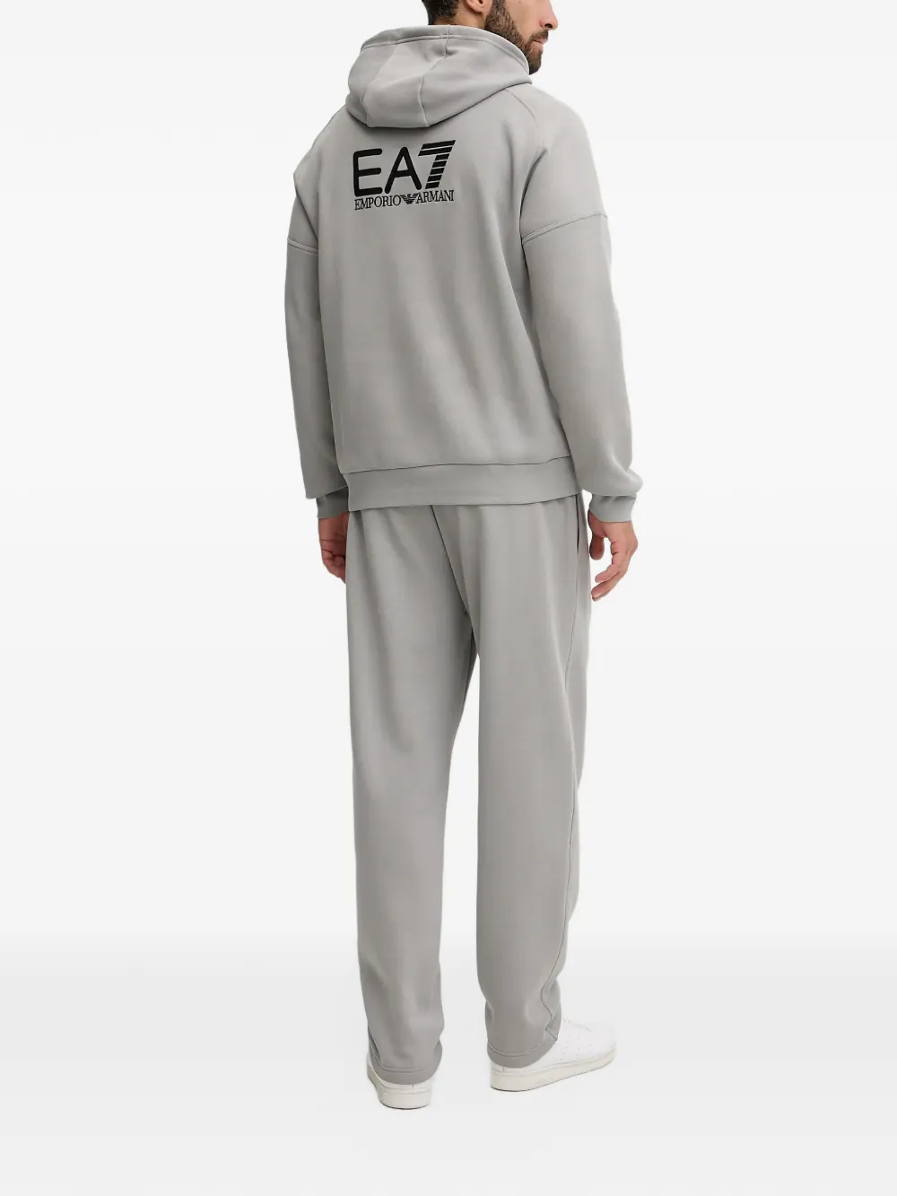 Ea7 Emporio Armani logo-print drawstring tracksuit Grijs