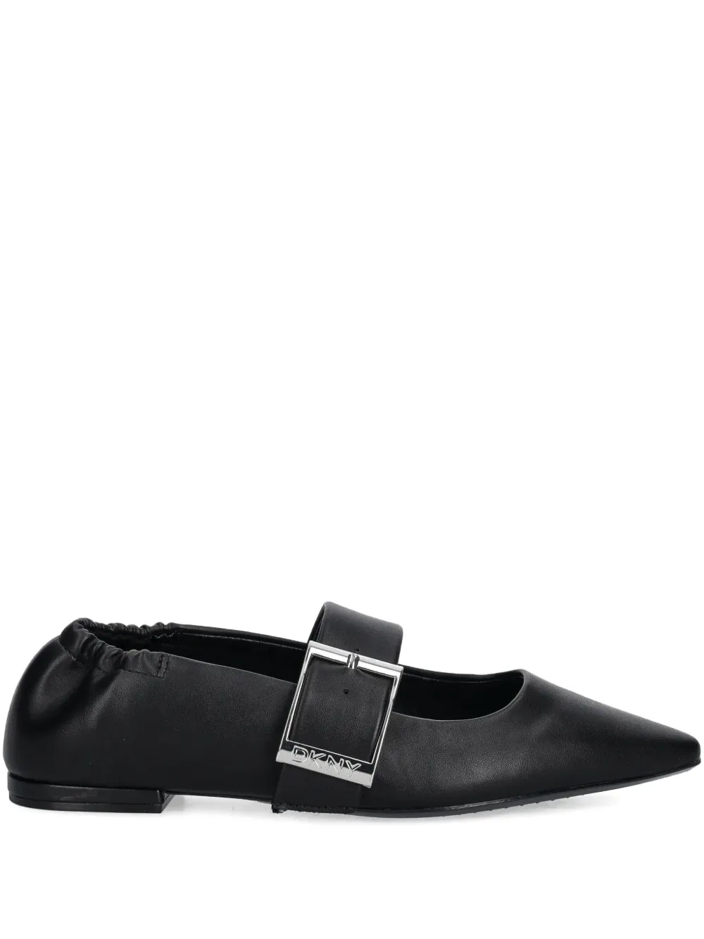 Dkny Buckle-strap Ballet Flats In Black