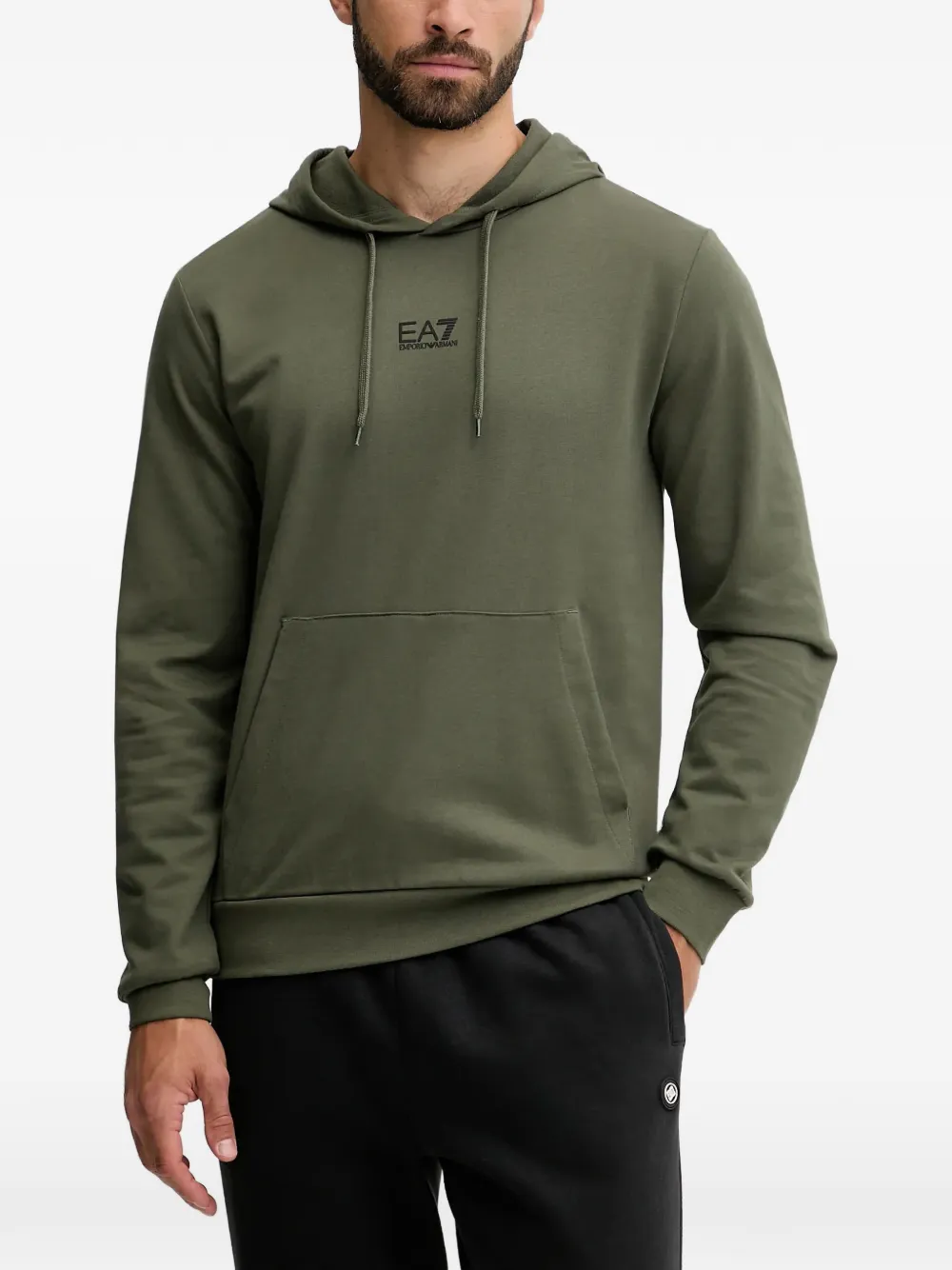 Ea7 Emporio Armani logo-detail hoodie - Verde