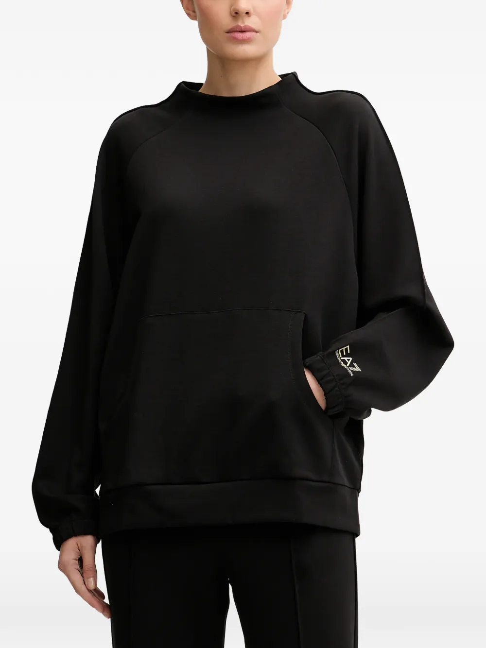 Ea7 Emporio Armani funnel-neck logo-detail tracksuit - Nero