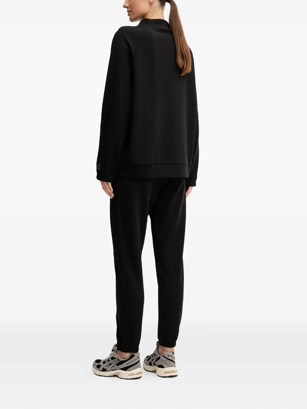 Ea7 Funnel-neck Logo-detail Tracksuit In Black