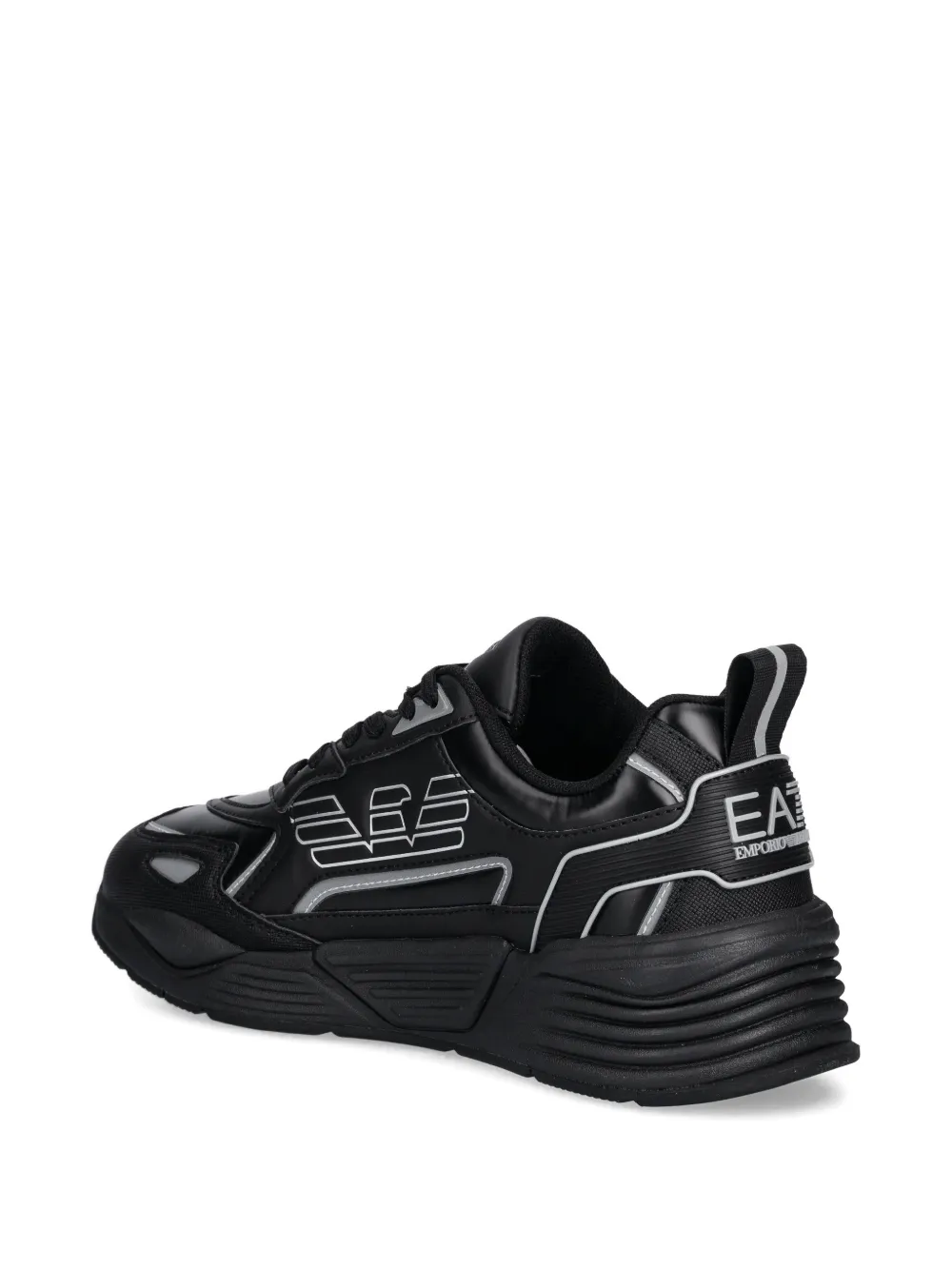 Ea7 Logo-detail Sneakers In Black