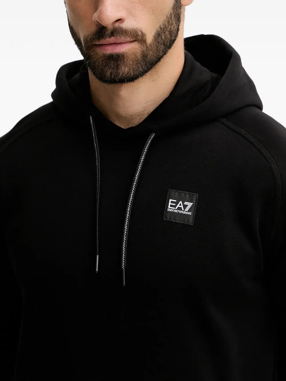 Ea7 Emporio Armani logo-patch hooded tracksuit Zwart