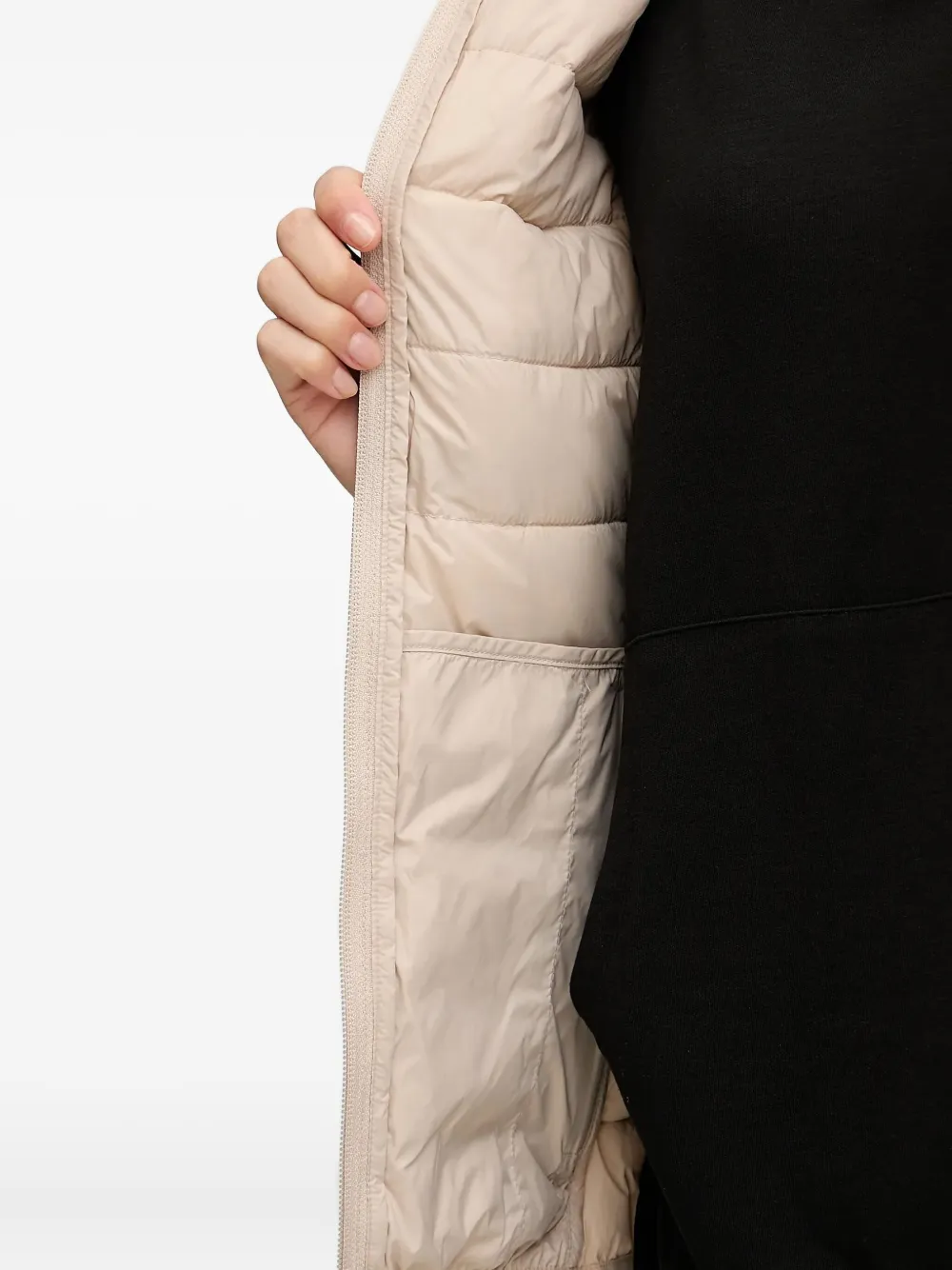 Ea7 Hooded Padded Gilet In Neutral