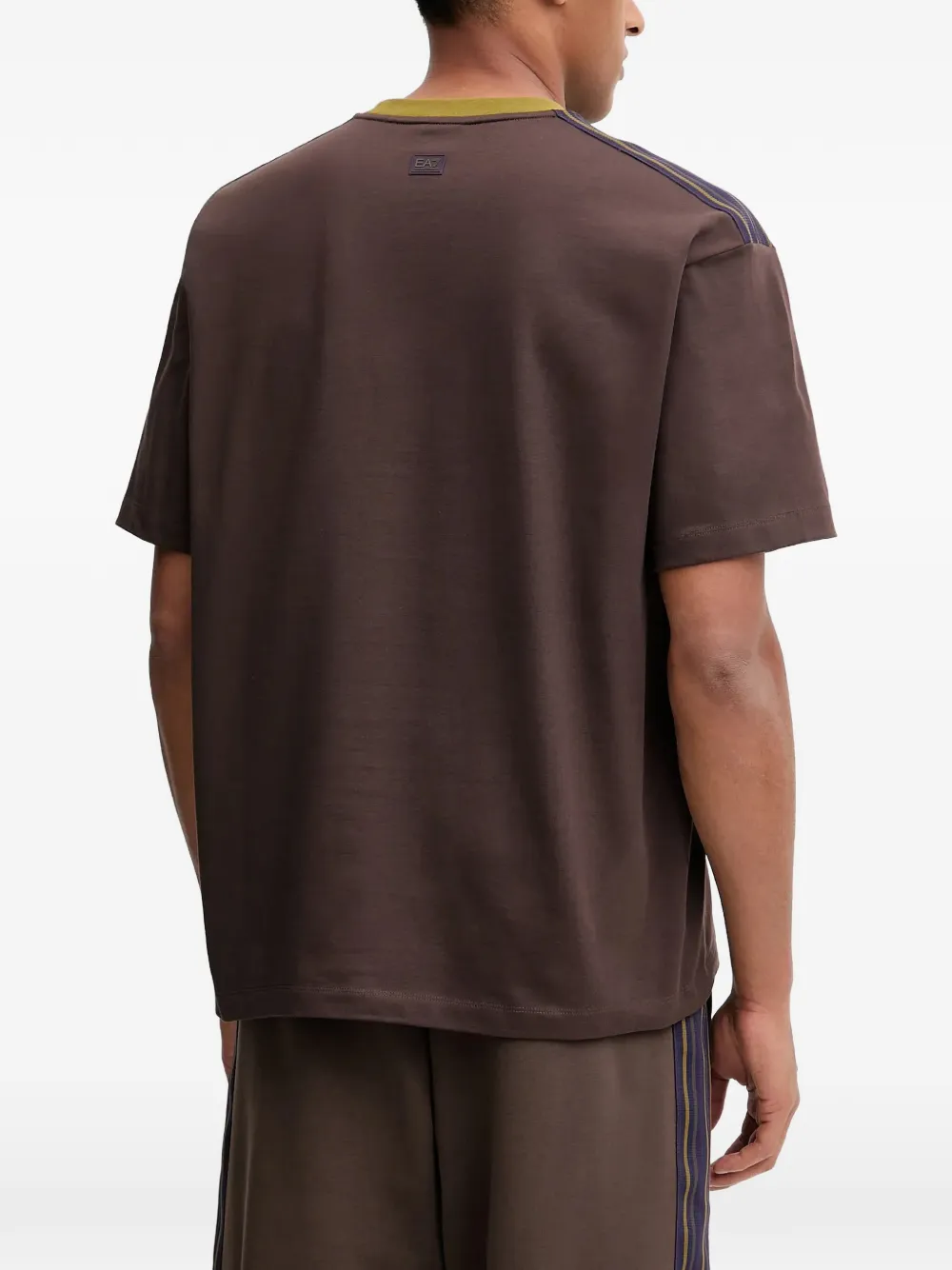 Ea7 Contrast-trim T-shirt In Multi