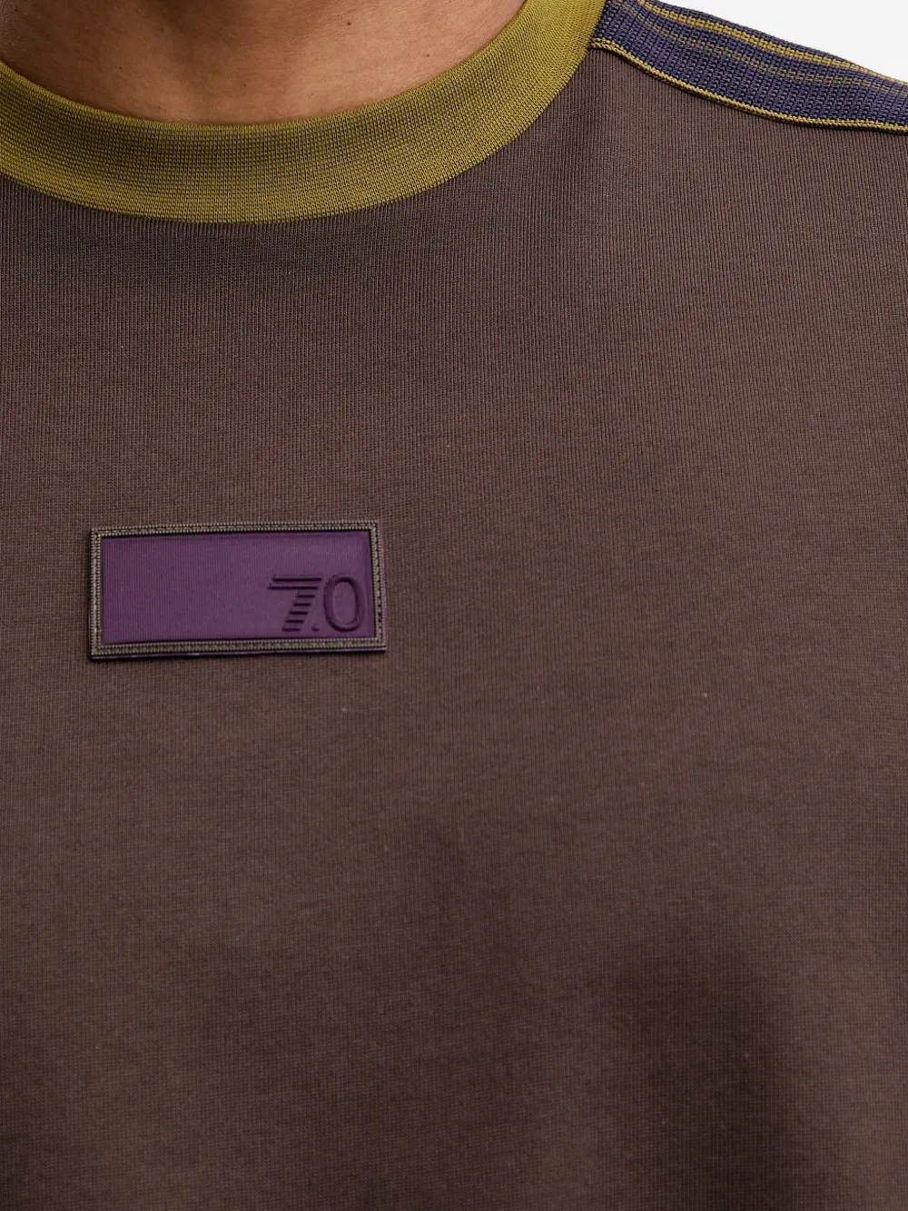 Ea7 Contrast-trim T-shirt In Multi