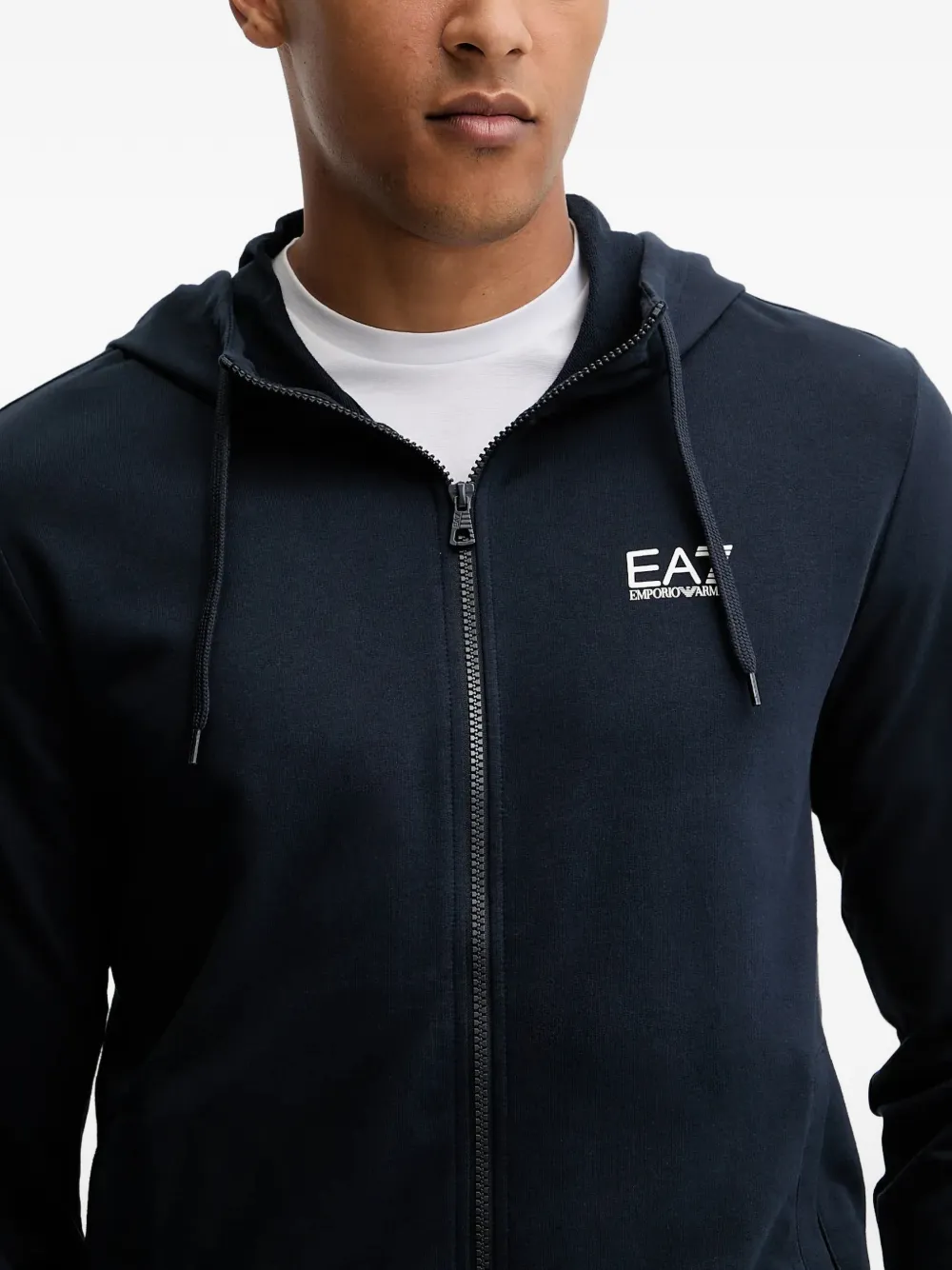 Ea7 Emporio Armani long-sleeve zip-up hoodie Blauw
