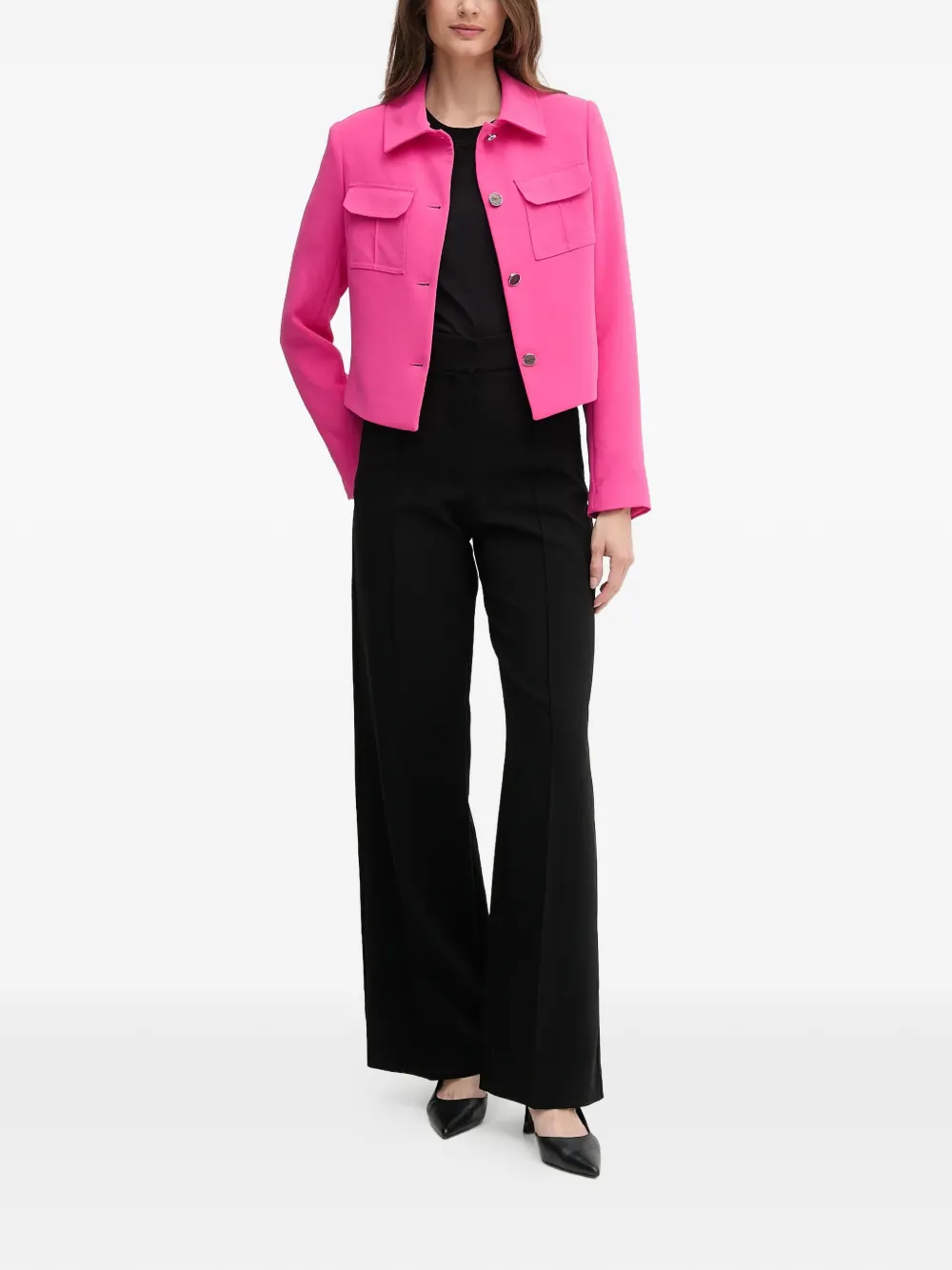 DKNY button flap-pocket jacket - Roze