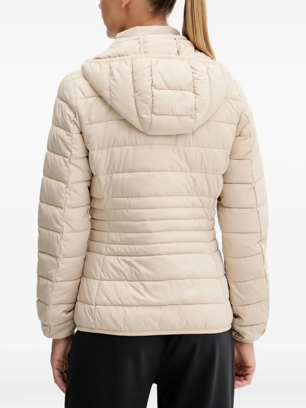 Ea7 Hooded Padded Jacket In Neutral
